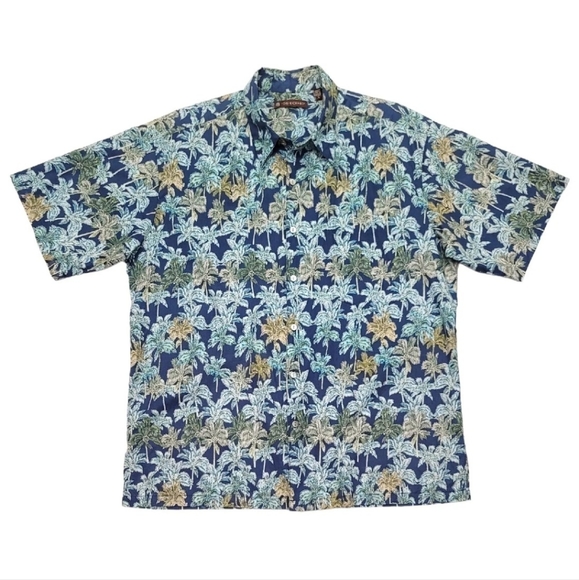 Tori Richard Hawaiian Shirt Large Floral Palm Short Sleeve 100% Cotton Lawn. - Picture 2 of 14